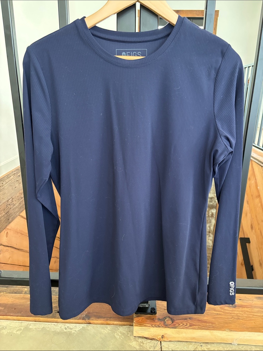 Figs Women's Long Sleeve underscrubs in Navy Blue